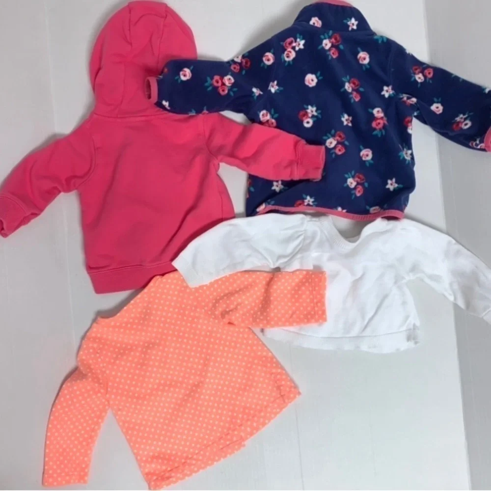 Baby Girls Lot of 4 Size 9 Months Carter's 3 Light Jackets 1 Cardigan Outerwear